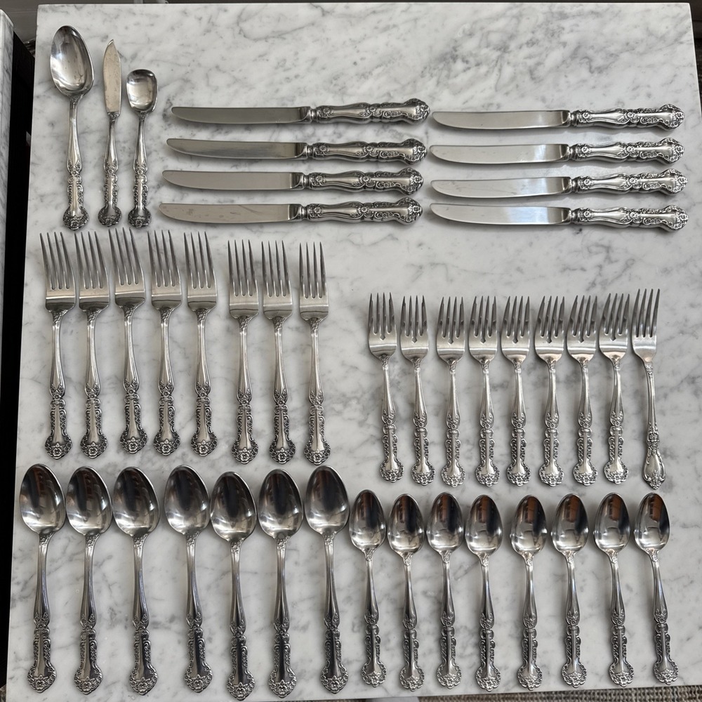 Vintage NATIONAL STAINLESS Flatware lot NST91 Japan Satin Service for 7 (42pc)
